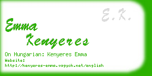 emma kenyeres business card